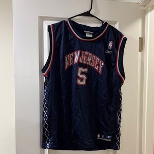 NBA Reebok vintage retired Jason Kidd New Jersey Navy and Gray Jersey
